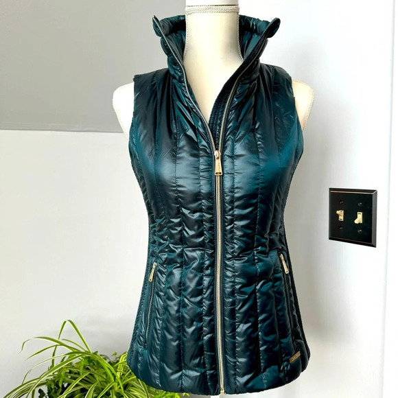 Shimmer Forest Green‎ Down Puffer Jacket from Calvin Klein Performance size XS - Picture 1 of 7